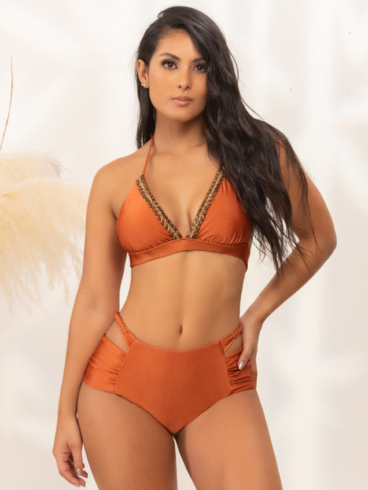 BIKINI TERRACOTA TIRO ALTO