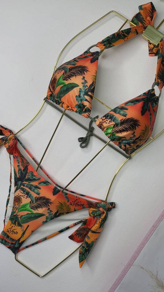 BIKINI NARANJO ESTAMPADO